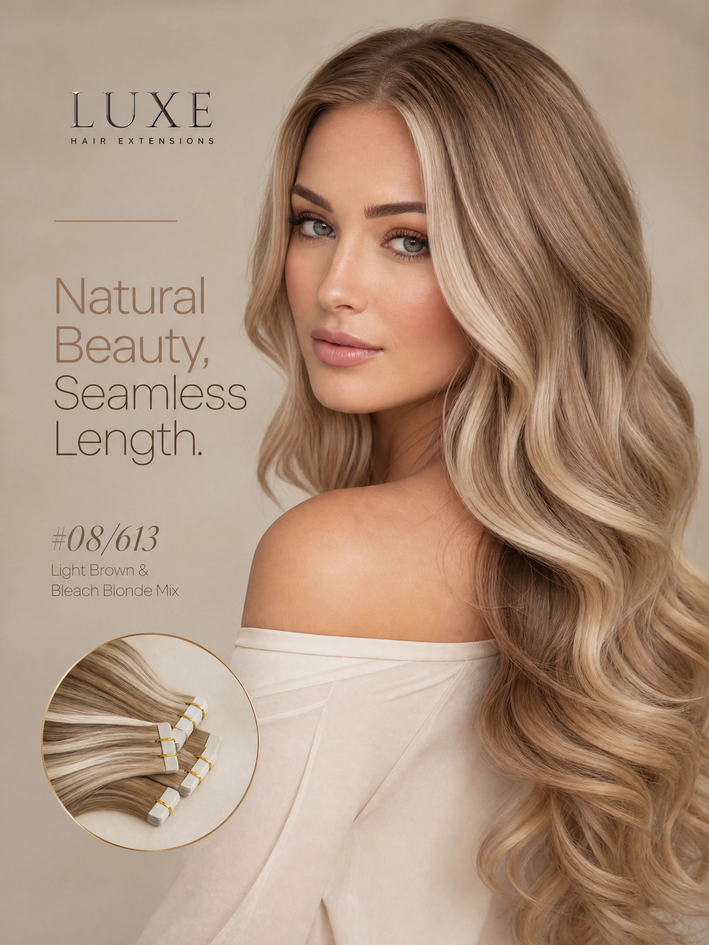 Pu traceless nano human hair European and American hair extension 16inch 40cm 20 piece pack