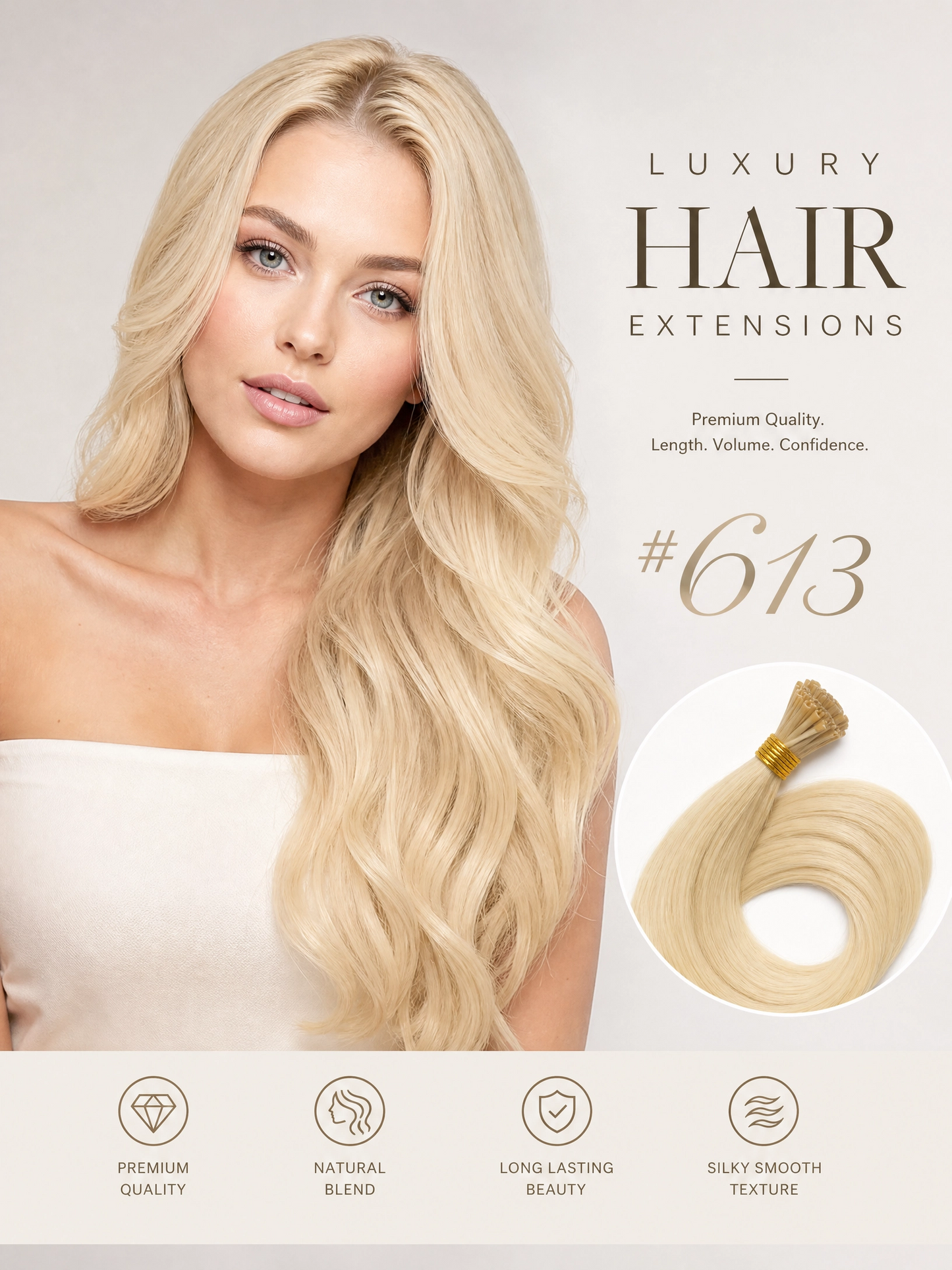 Pu traceless nano human hair European and American hair extension 16inch 40cm 20 piece pack
