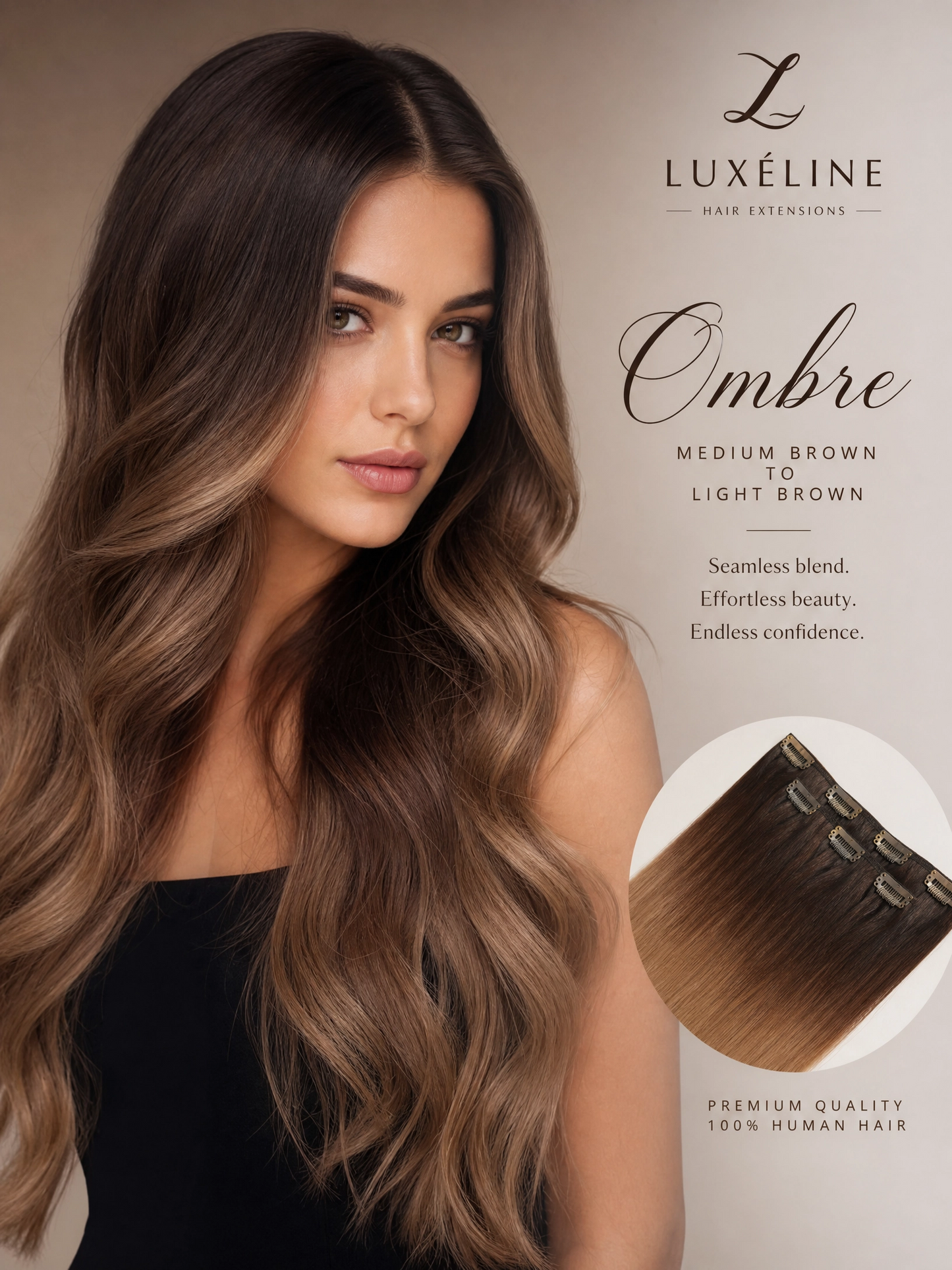 Pu traceless nano human hair European and American hair extension 16inch 40cm 20 piece pack